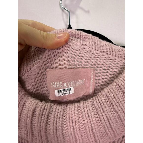Zadig & Voltaire Pink Malta Mon Amour Sweater Size M with Hole - Picture 8 of 9